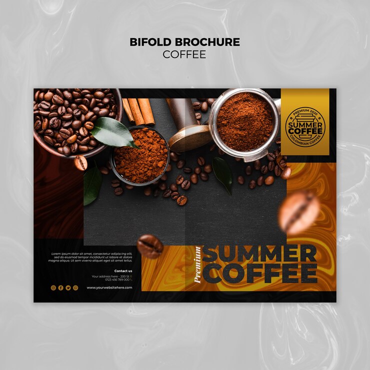 PSD grátis modelo de brochura - café bifold