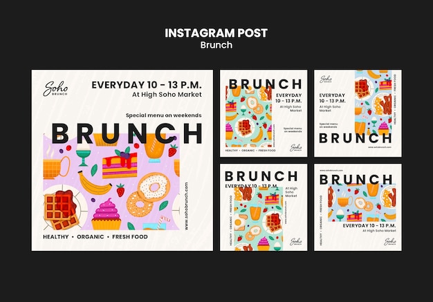 Modelo de brunch de design plano