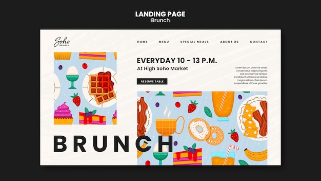 Modelo de brunch de design plano