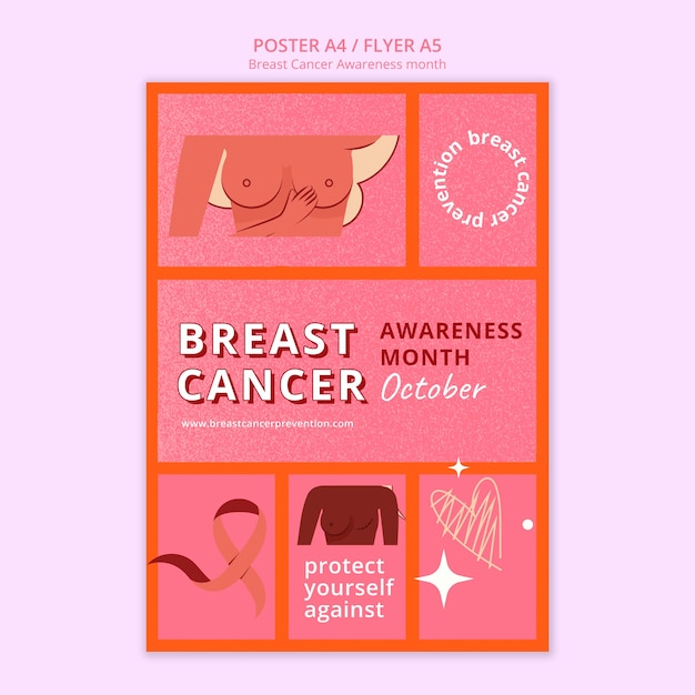Modelo de câncer de mama de design plano
