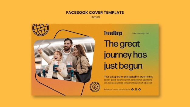 PSD grátis modelo de capa de aventura de viagem no facebook