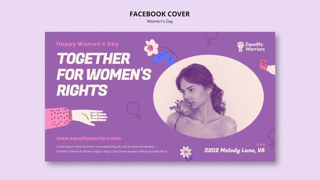 Modelo de capa de facebook de comemoração do dia da mulher