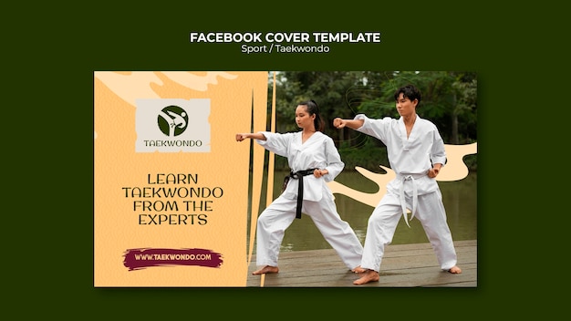 PSD grátis modelo de capa de facebook de taekwondo