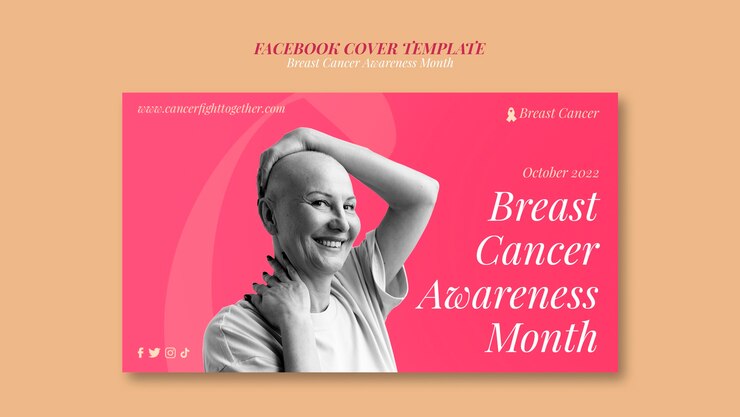 PSD grátis modelo de capa de facebook do dia mundial do câncer de design plano