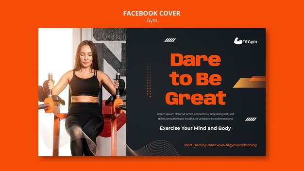 Modelo de capa de mídia social de academia e fitness