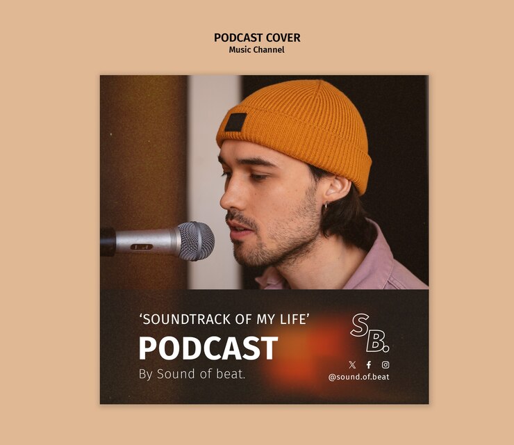 PSD grátis modelo de capa de podcast de canal de música