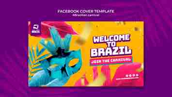 PSD grátis modelo de capa do carnaval brasileiro no facebook