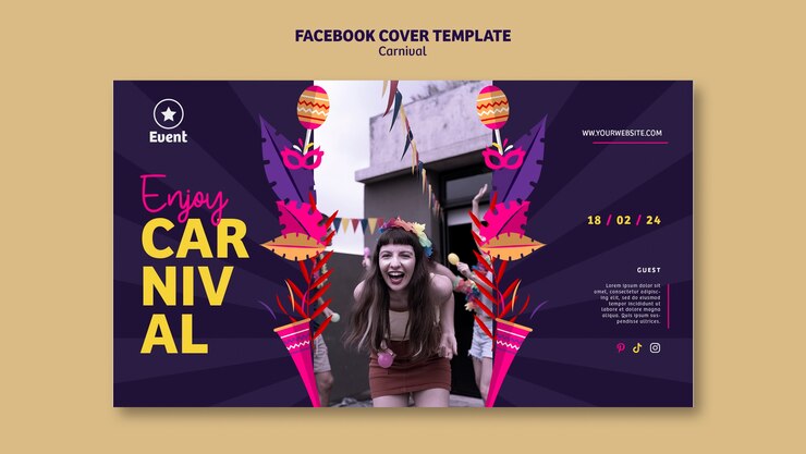 PSD grátis modelo de capa do evento de carnaval no facebook