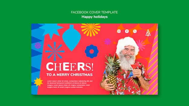 PSD grátis modelo de capa do facebook de boas festas