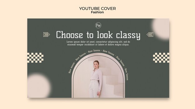 Modelo de capa do youtube da semana de moda feminina