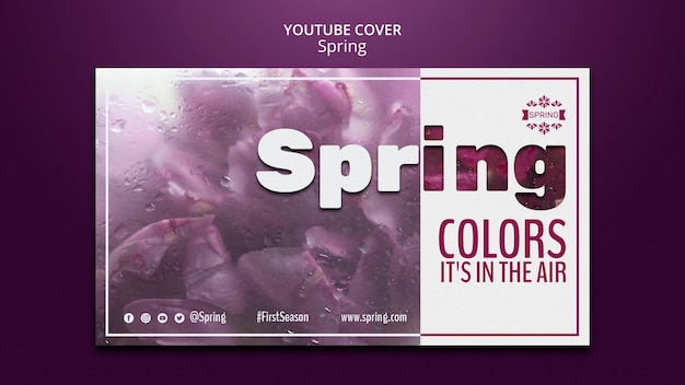 Modelo de capa do youtube da temporada de primavera