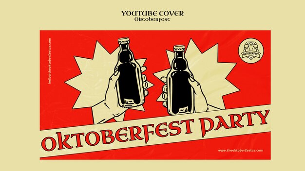 Modelo de capa do youtube de celebração da Oktoberfest