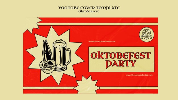 Modelo de capa do youtube de celebração da Oktoberfest