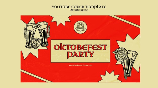 Modelo de capa do youtube de celebração da Oktoberfest