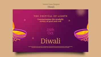 PSD grátis modelo de capa do youtube de celebração do festival diwali