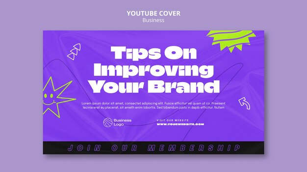 Modelo de capa do youtube de conceito de negócio