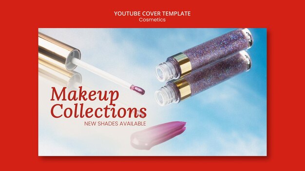 Modelo de capa do youtube de cosméticos de beleza coreano