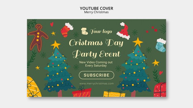 Modelo de capa do youtube de festa de natal