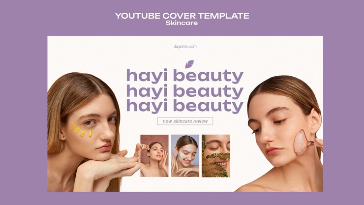 PSD grátis modelo de capa do youtube de lavanda digital