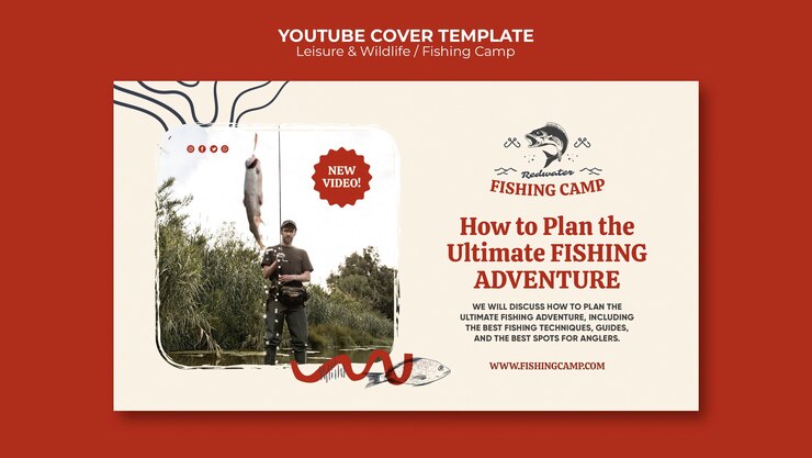 PSD grátis modelo de capa do youtube de lazer e vida selvagem