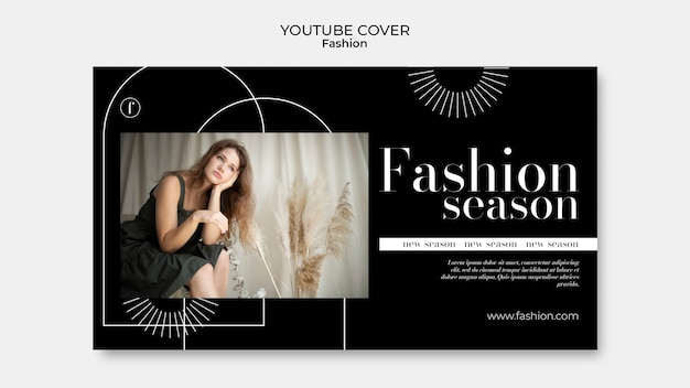 Modelo de capa do youtube de moda e estilo