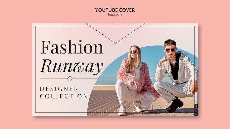 PSD grátis modelo de capa do youtube de moda gradiente