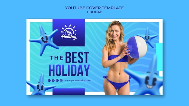 PSD grátis modelo de capa do youtube de relaxamento de férias
