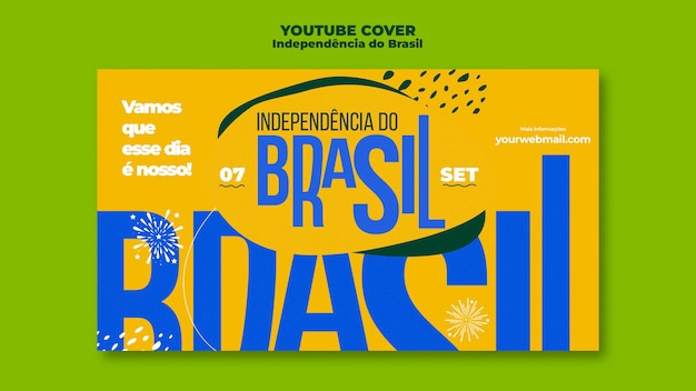 PSD grátis modelo de capa do youtube desenhado à mão 7 de setembro