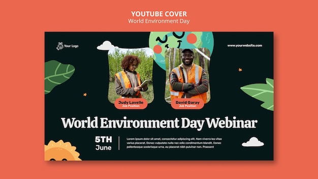 PSD grátis modelo de capa do youtube do dia mundial do meio ambiente