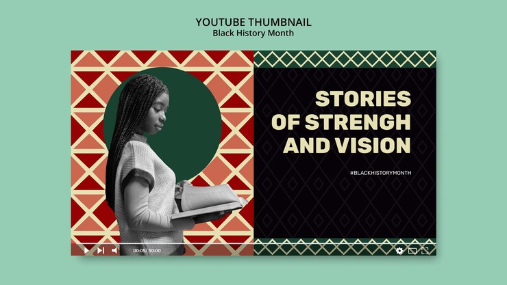 PSD grátis modelo de capa do youtube do mês da história negra
