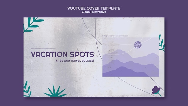 Modelo de capa do YouTube ilustrativo e limpo