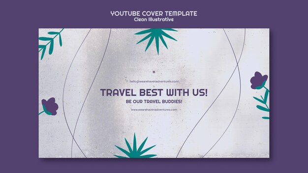 Modelo de capa do YouTube ilustrativo e limpo