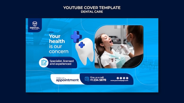 Modelo de capa do youtube para atendimento odontológico