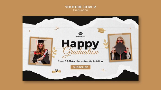 Modelo de capa do youtube para celebração de formatura