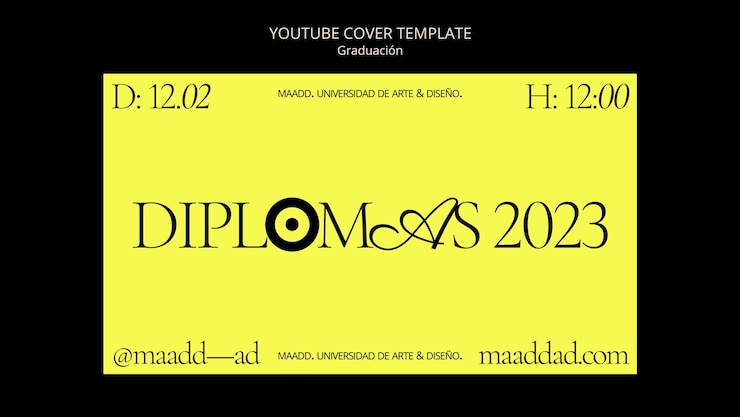 PSD grátis modelo de capa do youtube para celebração de formatura