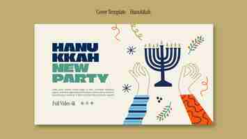 PSD grátis modelo de capa do youtube para celebração de hanukkah