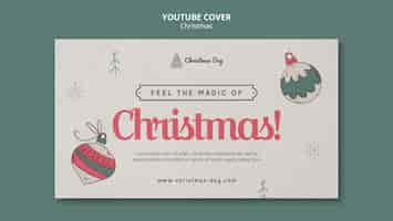 PSD grátis modelo de capa do youtube para celebração de natal