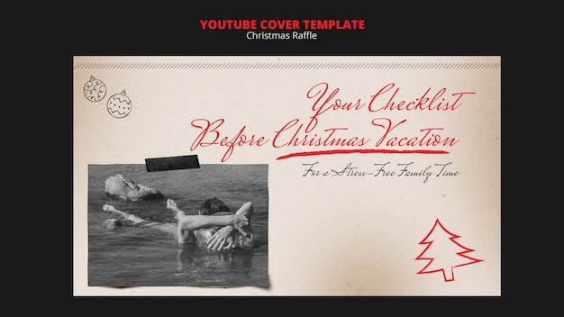 PSD grátis modelo de capa do youtube para celebração de natal