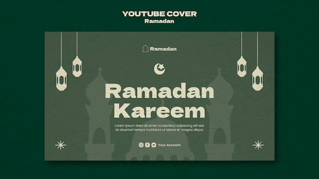 PSD grátis modelo de capa do youtube para celebração do ramadã