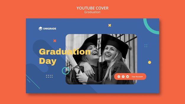 Modelo de capa do youtube para cerimônia de formatura