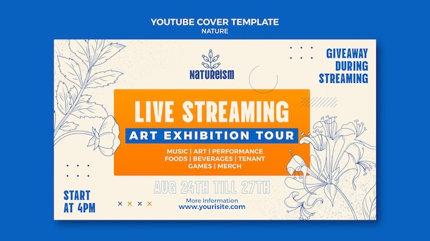 Modelo de capa do youtube para evento de natureza