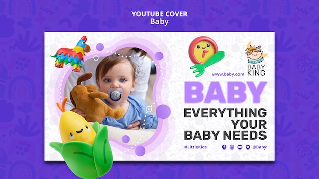 Modelo de capa do youtube para informações do bebê