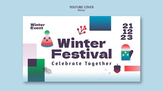 Modelo de capa do youtube para temporada de inverno