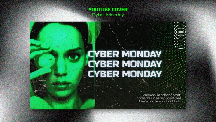 PSD grátis modelo de capa do youtube para vendas na cyber monday