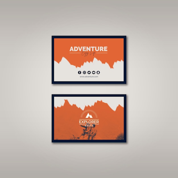 PSD grátis modelo de cartão com o conceito de aventura
