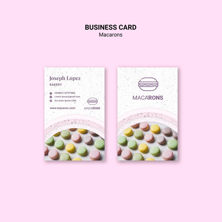 PSD grátis modelo de cartão de macarons coloridos