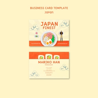 Modelo de cartão horizontal para restaurante de culinária japonesa