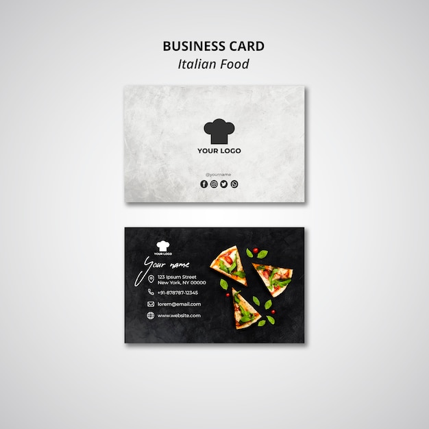PSD grátis modelo de cartão para restaurante de comida italiana tradicional