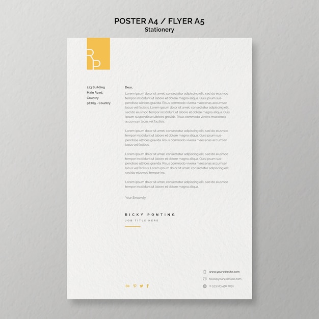 Modelo de cartaz - artigos de papelaria