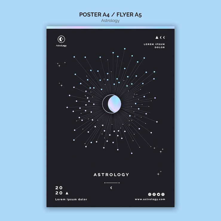 PSD grátis modelo de cartaz - astrologia